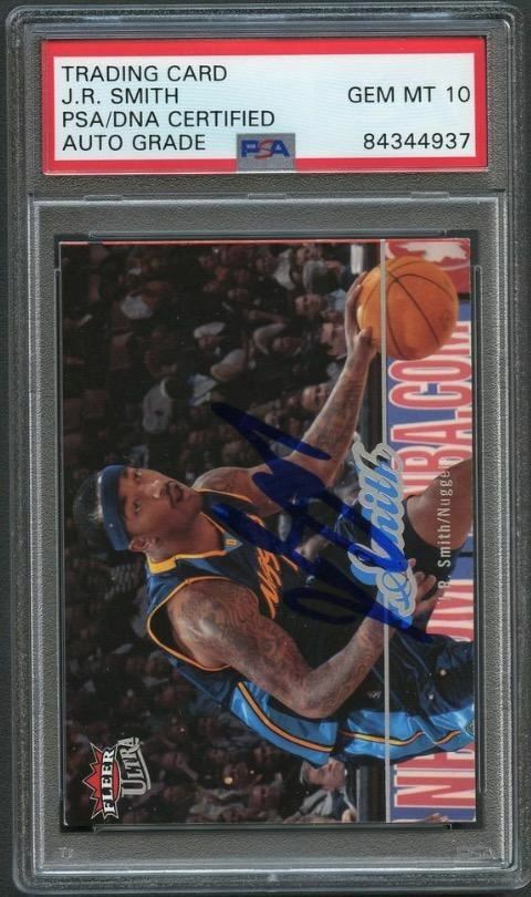 NEW LISTING2007-08 Fleer Ultra #43 J.R. Smith Signed AUTO Grade 10 PSA Slabbed Nuggets