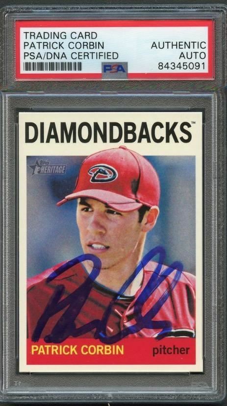 NEW LISTING2013 Topps Heritage #328 Patrick Corbin Signed Card PSA Slabbed Auto Dbacks