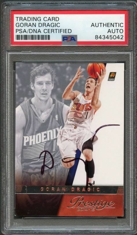 2014-15 Prestige #90 Goran Dragic Signed Card AUTO PSA/DNA Slabbed Suns