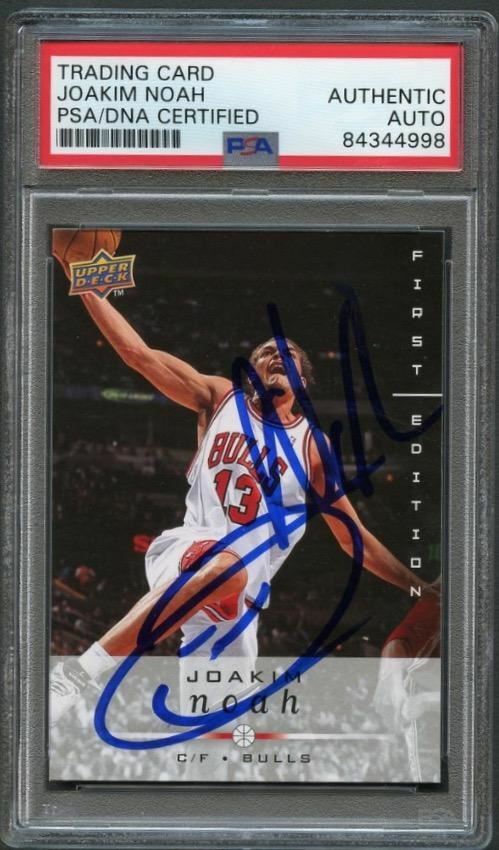 2008-09 Upper Deck First Edition #24 Joakim Noah Signed Card AUTO PSA Slabbed Bu