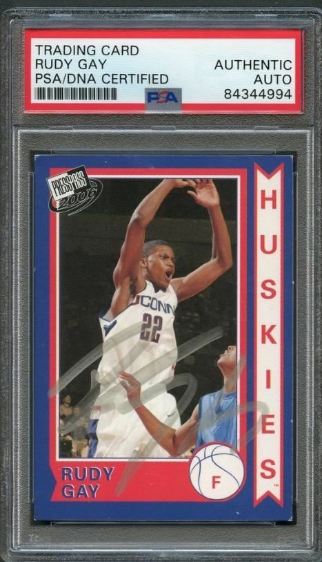 2006 PRESS PASS COLLECTOR SERIES #OS 4/25 Rudy Gay Signed Rookie Card AUTO PSA S