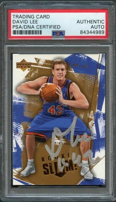 2005-06 Upper Deck Slam #97 David Lee Signed Card AUTO PSA Slabbed