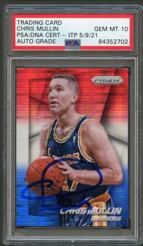 NEW LISTING2014-15 Prizm RED WHITE and BLUE #244 Chris Mullin Signed Card AUTO Grade 10 PSA