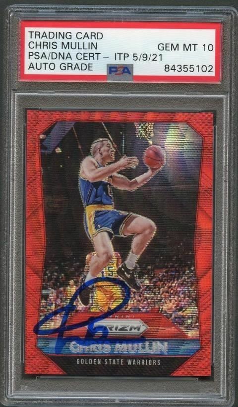 NEW LISTING2015-16 PRIZM RUBY RED WAVE #273 Chris Mullin Signed Card AUTO Grade 10 PSA Slab