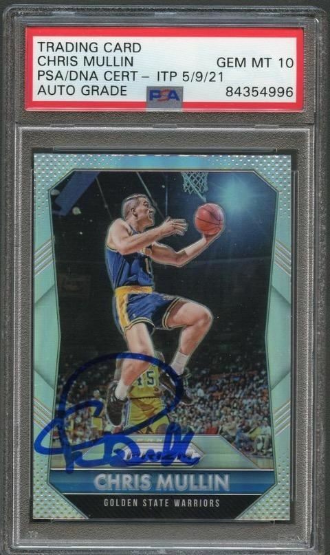 NEW LISTING2015-16 PANINI PRIZM SILVER #273 Chris Mullin Signed Card AUTO Grade 10 PSA Slab