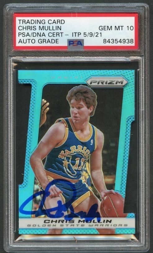 NEW LISTING2013-14 Prizm Light Be Die-Cut #256 Chris Mullin Signed Card AUTO Grade 10 PSA S