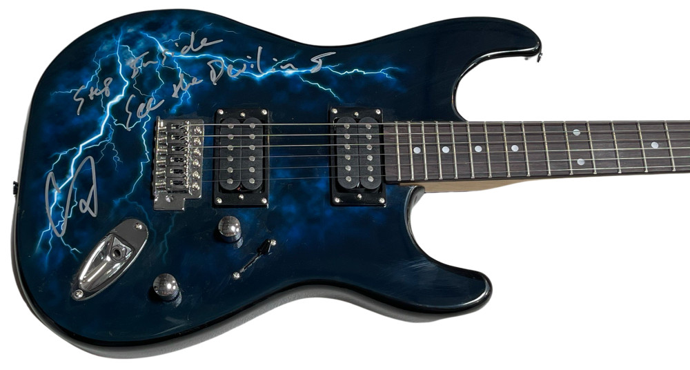 COREY TAYLOR SIGNED SLIPKNOT FULL SIZE ELETRIC GUITAR LYRIC INSCRIPTION BAS G