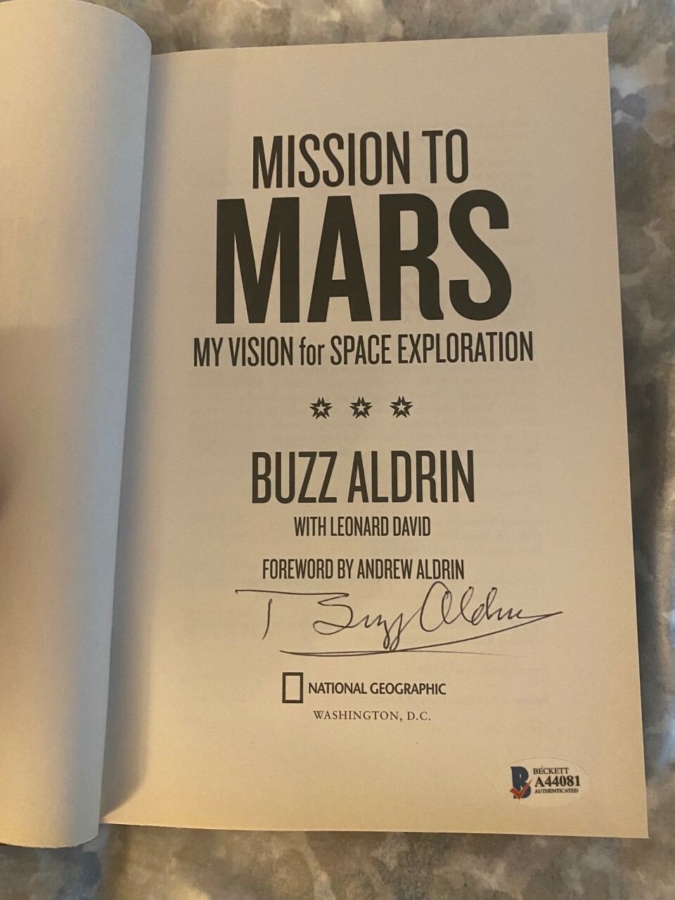 NEW LISTINGBuzz Aldrin signed autographed Book Mission to Mars 1st edition book COA Beckett