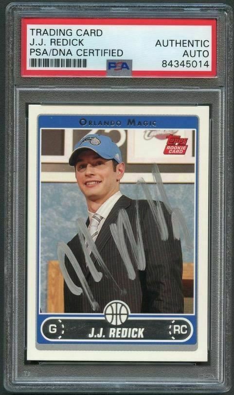 2006-07 TOPPS #240 J.J. REDICK SIGNED CARD AUTO PSA SLABBED COLLECTIBLE MEMORABILIA