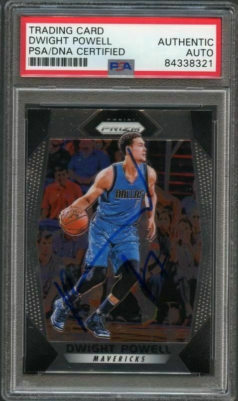 2017-18 PANINI PRIZM #92 DWIGHT POWELL CARD AUTO PSA SLABBED MAVERICKS COLLECTIBLE MEMORABILIA