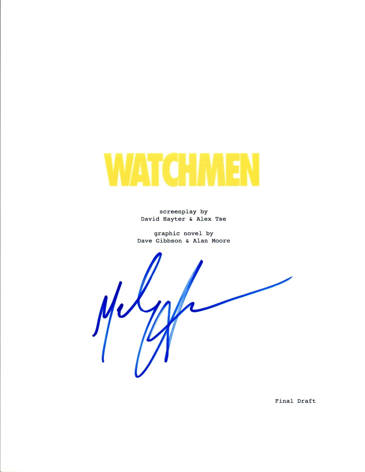 Malin Akerman Signed Autographed WATCHMEN Full Movie Script COA VD