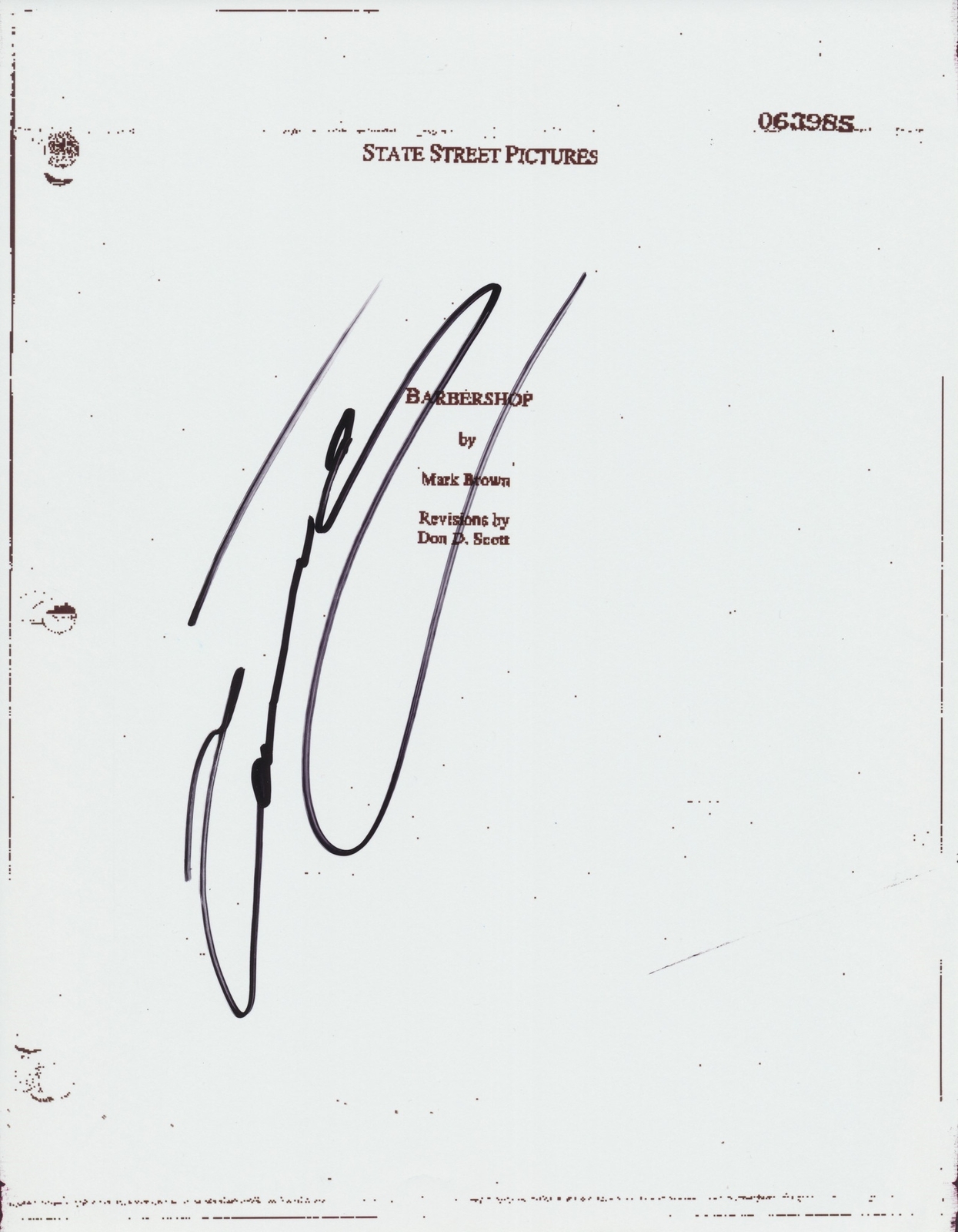 CEDRIC THE ENTERTAINER SIGNED BARBERSHOP 103 PAGE FULL SCRIPT