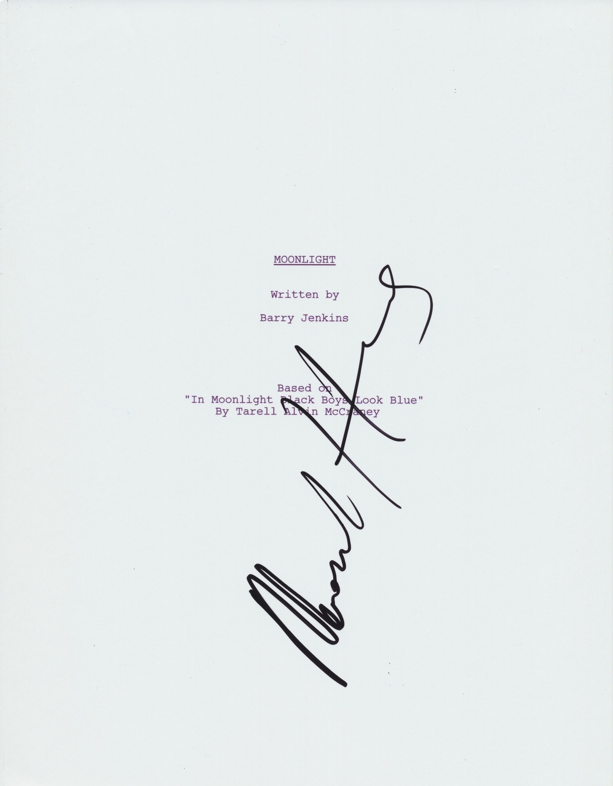 NAOMIE HARRIS SIGNED MOONLIGHT 99 PAGE FULL SCRIPT