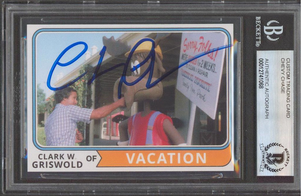Chevy Chase Vacation Signed Clark W. Griswold Custom Trading Card BAS Slabbed 2