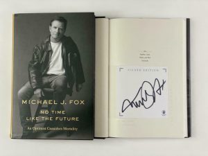 MICHAEL J FOX SIGNED AUTOGRAPH “NO TIME LIKE THE FUTURE” BOOK BACK TO THE FUTURE COLLECTIBLE MEMORABILIA