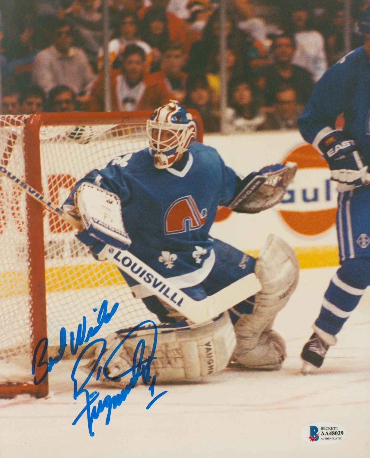 Nordiques Ron Tugnutt Best Wishes Authentic Signed 8x10 Photo BAS # ...