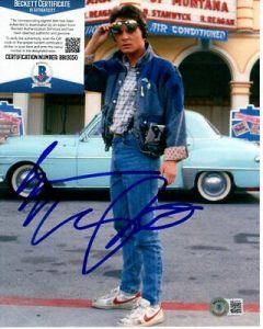 MICHAEL J. FOX SIGNED 8×10 BACK TO THE FUTURE MARTY MCFLY PHOTO BECKETT BAS COLLECTIBLE MEMORABILIA