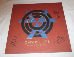 CHVRCHES SIGNED THE BONES OF WHAT YOU BELIEVE VINYL RECORD COLLECTIBLE MEMORABILIA