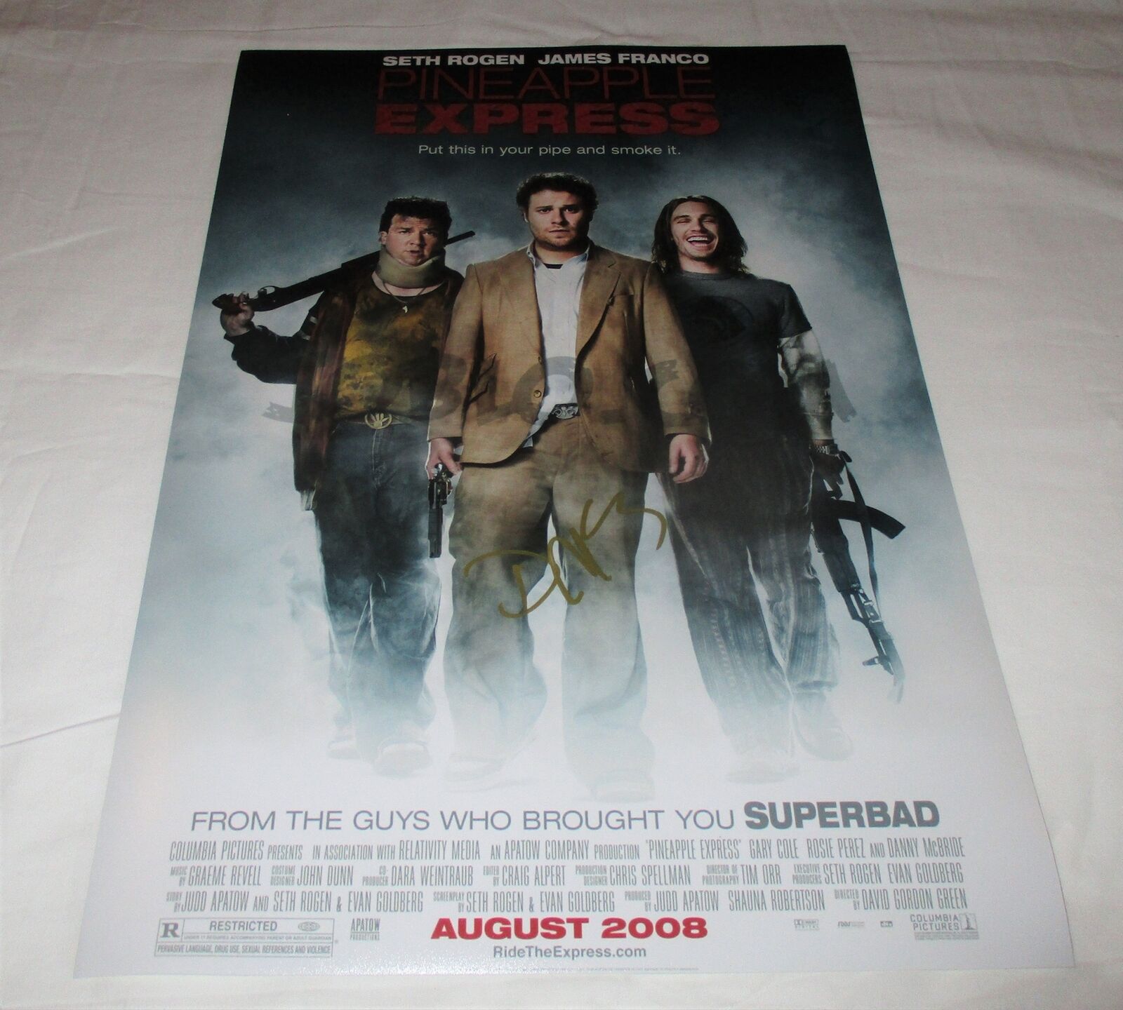 DANNY MCBRIDE SIGNED PINEAPPLE EXPRESS 12X18 MOVIE POSTER Autographia
