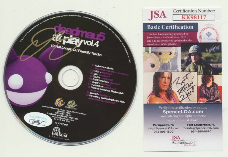 DEADMAU5 SIGNED AT PLAY VOL. 4 CD DISK JSA JOEL ZIMMERMAN COLLECTIBLE MEMORABILIA