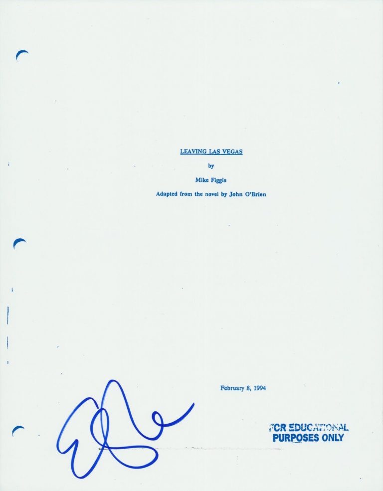 ELISABETH SHUE SIGNED LEAVING LAS VEGAS FULL SCRIPT | Autographia