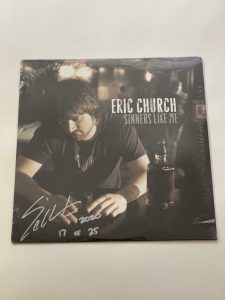 ERIC CHURCH SIGNED AUTOGRAPH ALBUM VINYL RECORD – SINNERS LIKE ME LE #17/25 ACOA COLLECTIBLE MEMORABILIA