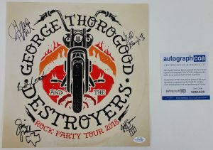 GEORGE THOROGOOD & THE DESTROYERS AUTOGRAPHED ALBUM COVER POSTER FLAT ACOA COLLECTIBLE MEMORABILIA
