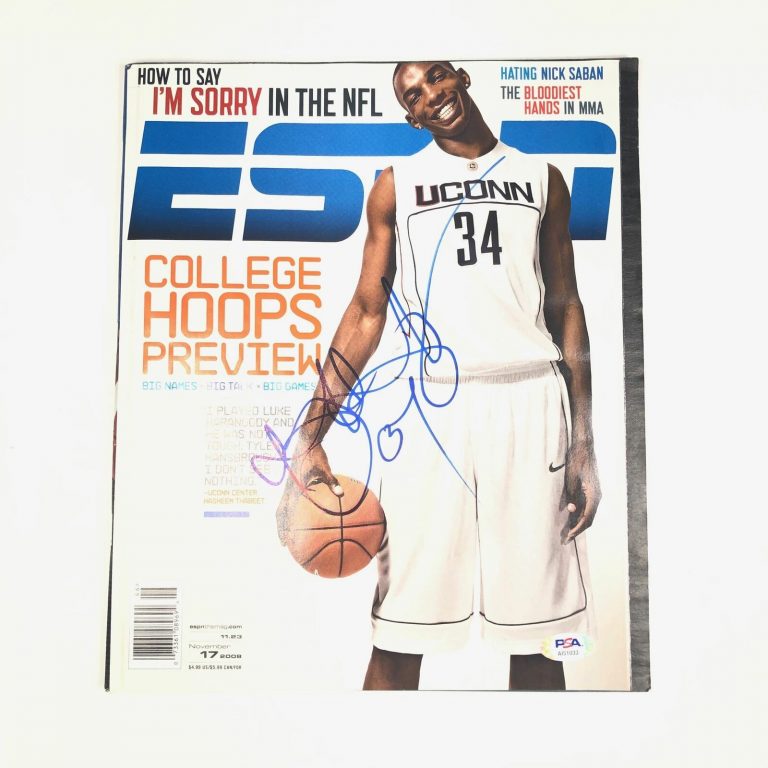 HASHEEM THABEET SIGNED ESPN MAGAZINE PSA/DNA UCONN AUTOGRAPHED COLLECTIBLE MEMORABILIA