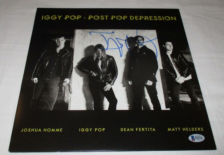 IGGY POP SIGNED POST POP DEPRESSION VINYL RECORD BAS BECKETT COLLECTIBLE MEMORABILIA