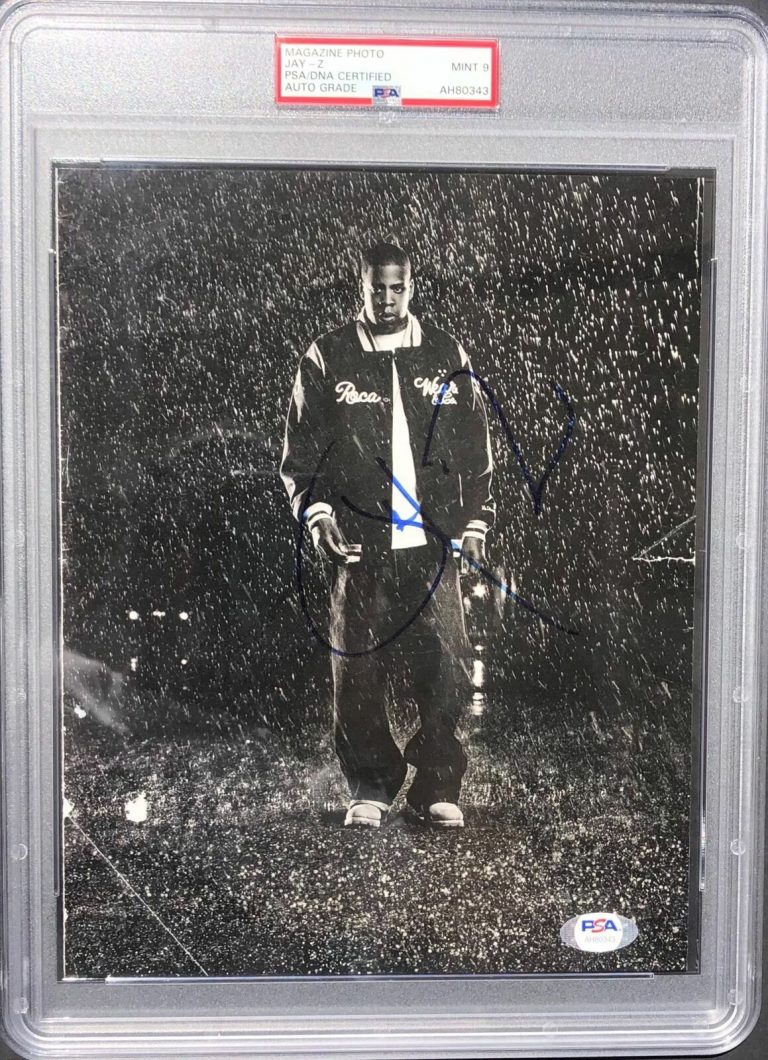 JAY-Z SIGNED 8×10 PHOTO PSA ENCAPSULATED AUTO GRADE 9 MINT RAPPER COLLECTIBLE MEMORABILIA