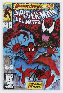 MARVEL (4) STAN LEE, BAGLEY, LIM, MICHELINIE SIGNED SPIDER-MAN UNLIMITED #1 JSA COLLECTIBLE MEMORABILIA