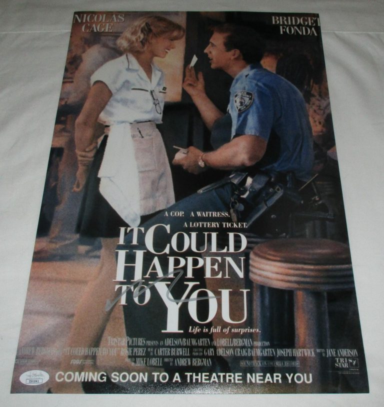 NICOLAS CAGE SIGNED IT COULD HAPPEN TO YOU 12X18 MOVIE POSTER JSA COLLECTIBLE MEMORABILIA
