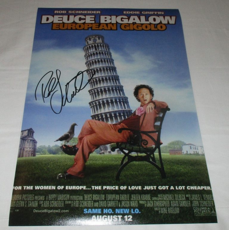 Rob Schneider Signed Deuce Bigalow European Gigolo 12x18 Movie Poster