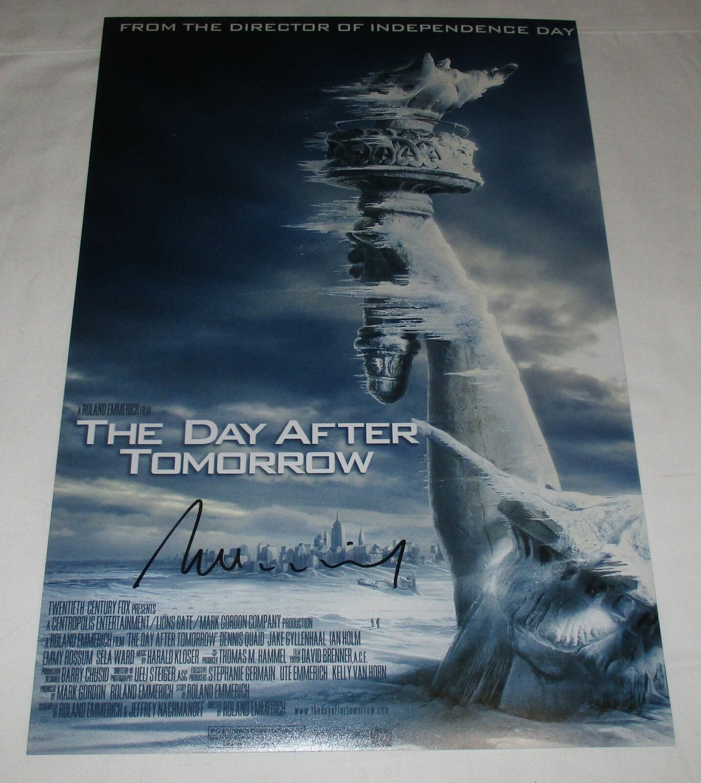 ROLAND EMMERICH SIGNED THE DAY AFTER TOMORROW 12X18 MOVIE POSTER ...