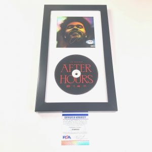 THE WEEKND SIGNED CD COVER FRAMED PSA/DNA AUTOGRAPHED HOLOGRAPHIC COLLECTIBLE MEMORABILIA