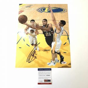 TIM DUNCAN SIGNED 11×14 PHOTO PSA/DNA SAN ANTONIO SPURS AUTOGRAPHED COLLECTIBLE MEMORABILIA