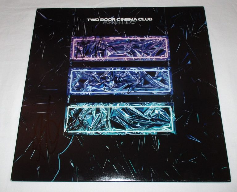 TWO DOOR CINEMA CLUB SIGNED GAMESHOW VINYL RECORD COLLECTIBLE MEMORABILIA