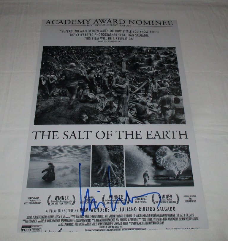 WIM WENDERS SIGNED THE SALT OF THE EARTH 12X18 MOVIE POSTER COLLECTIBLE MEMORABILIA