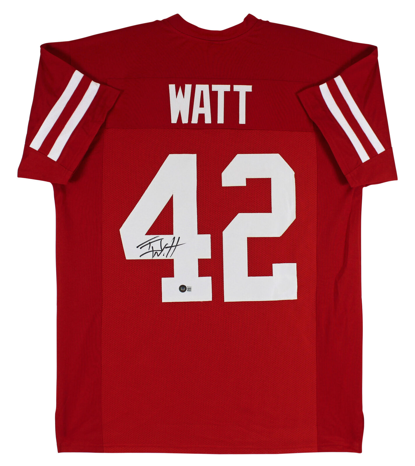 Men's Under Armour T.J. Watt Red Wisconsin Badgers Replica Alumni