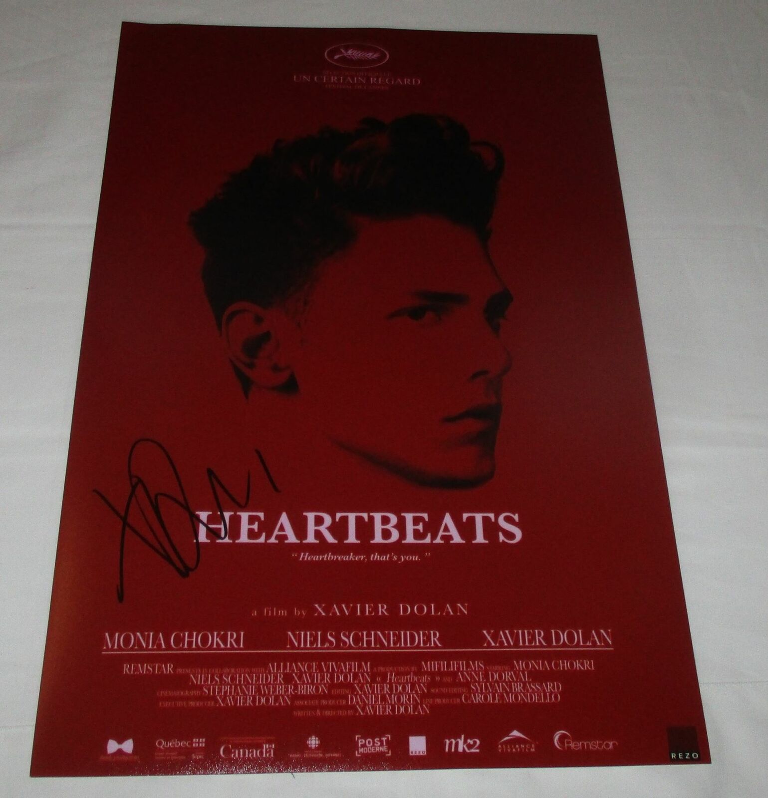 XAVIER DOLAN SIGNED HEARTBEATS 12X18 MOVIE POSTER | Autographia