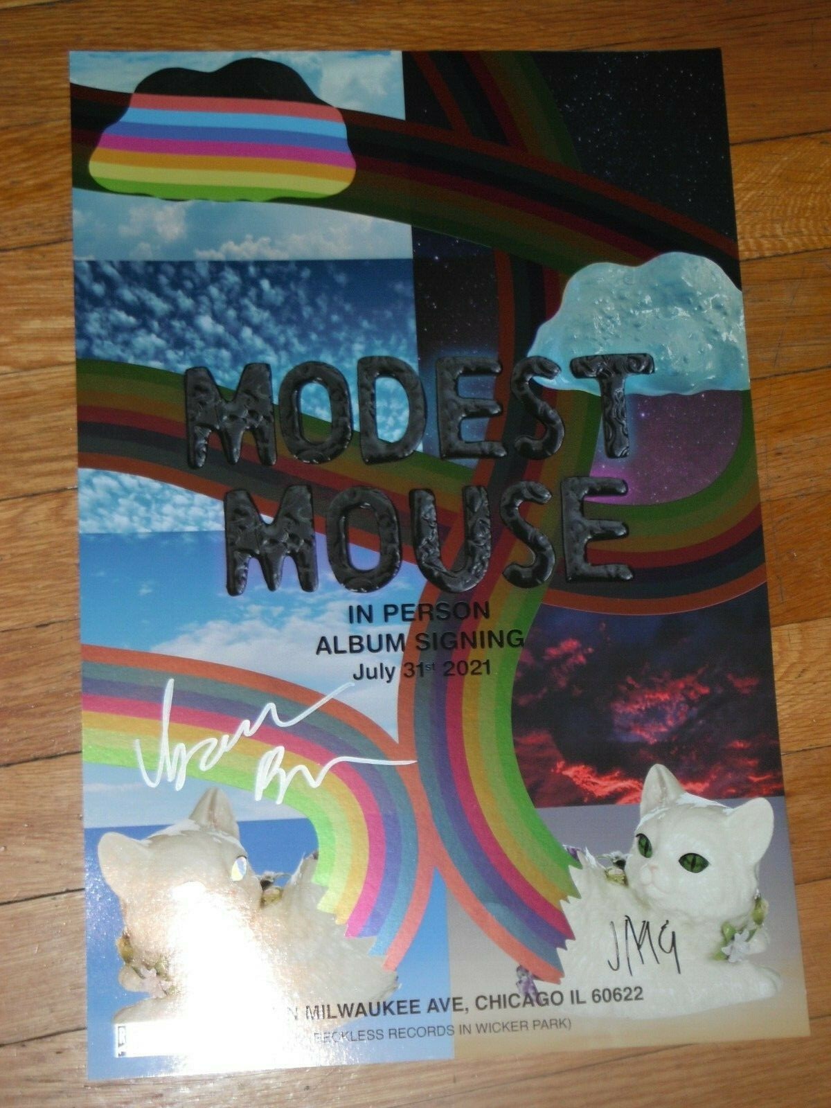 NEW LISTINGMODEST MOUSE SIGNED RAINBOW POSTER ISAAC BROCK