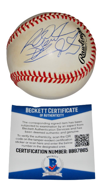 RICHARD DENT signed (1985 CHICAGO BEARS) ONL baseball BECKETT BAS BB97865