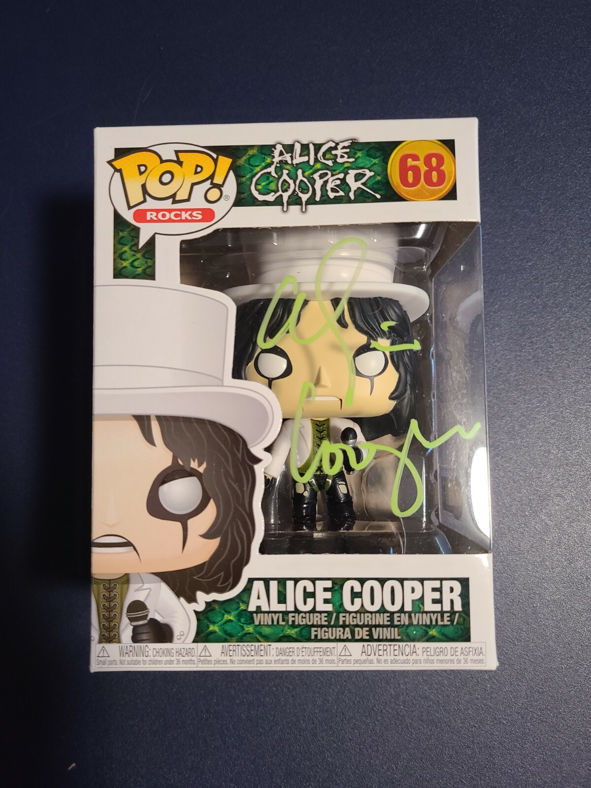 ALICE COOPER SIGNED AUTOGRAPHED #68 FUNKO POP! ROCKS FIGURE BECKETT BAS COLLECTIBLE MEMORABILIA