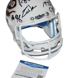 ROOSEVELT LEAKS signed (TEXAS LONGHORNS) mini football helmet BECKETT BB97758