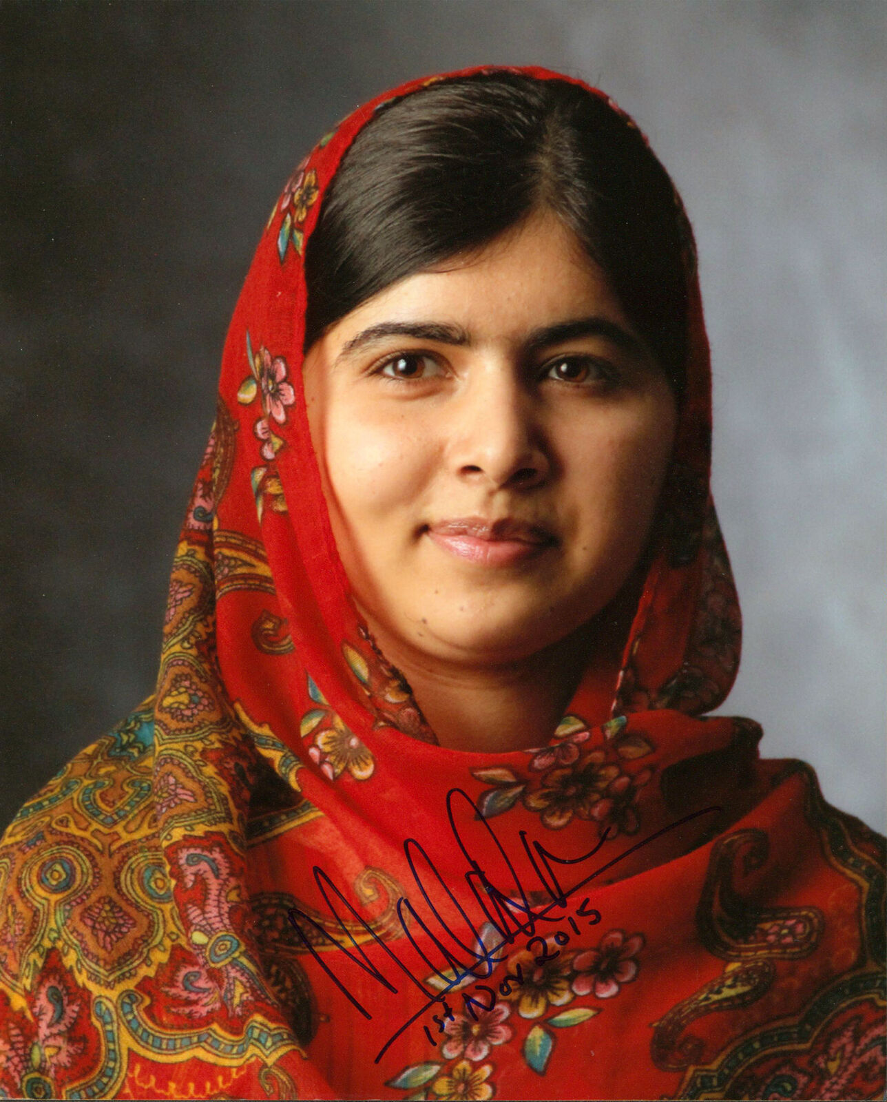 Malala Yousafzai Youngest Nobel Prize Laureate Signed 8x10 Photo JSA # ...