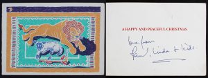 PAUL MCCARTNEY BEATLES LOVE FROM LINDA + KIDS AUTHENTIC SIGNED CARD BAS #AA03802 COLLECTIBLE MEMORABILIA