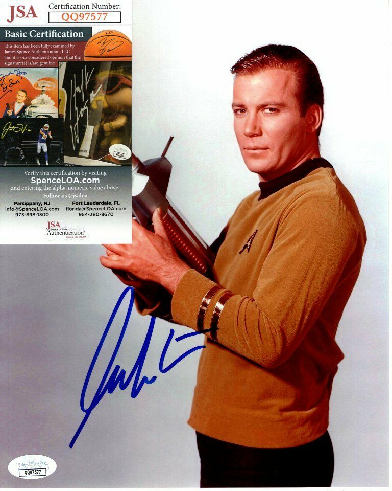 WILLIAM SHATNER Signed STAR TREK CAPT JAMES T. KIRK 8x10 Photo JSA ...