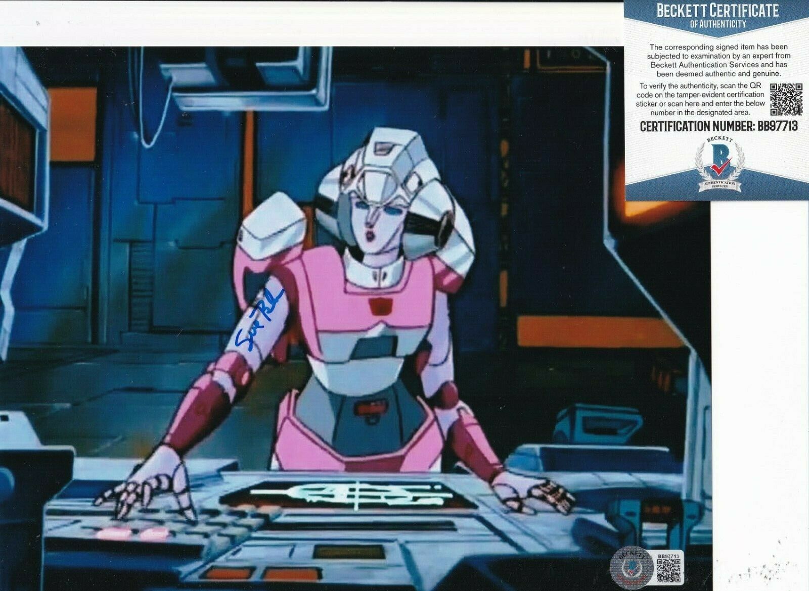 SUSAN BLU signed (THE TRANSFORMERS) Arcee 8X10 photo BECKETT BAS