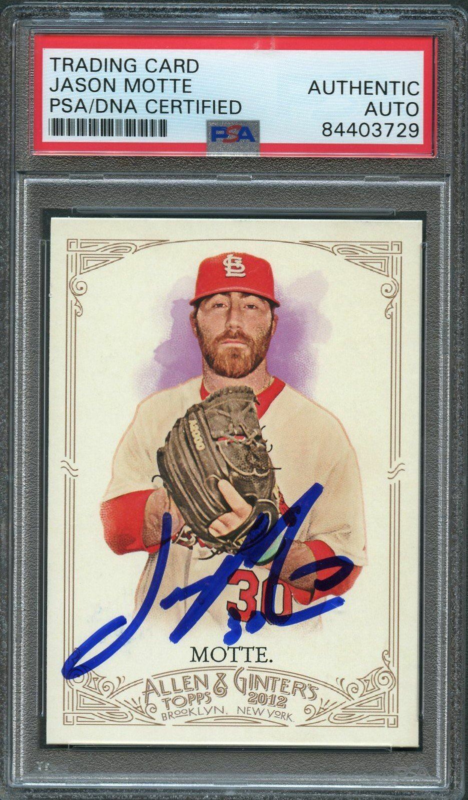 NEW LISTING2012 Topps Allen & Ginter #263 Jason Motte Signed Card PSA Slabbed Auto