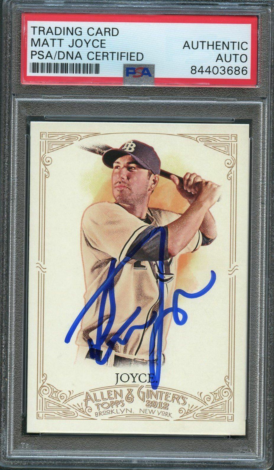 NEW LISTING2012 Topps Allen & Ginter #83 Matt Joyce Signed Card PSA Slabbed Auto Rays